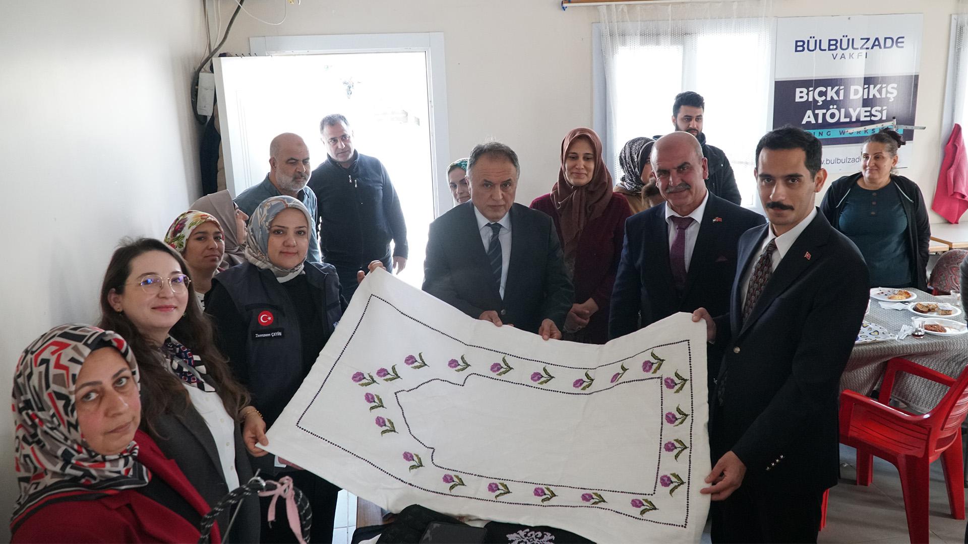Visit by İslâhiye District Governor Mehmet Soylu to the Bülbülzade Foundation Sewing Workshop