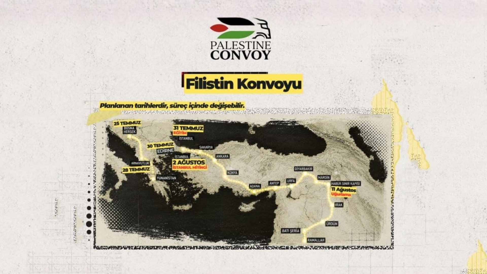 Filistin Konvoyu'na Uluslararası Dayanışma Desteğimiz