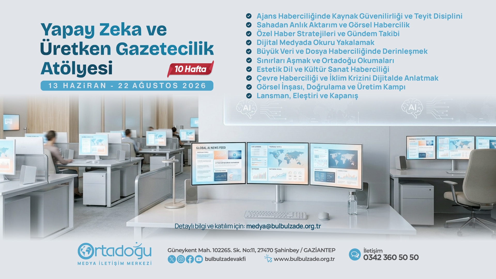 Yapay Zeka ve Üretken Gazetecilik Atölyesi Başlıyor
